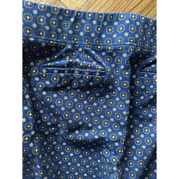 Talbots Essex Ankle Pants – Blue & Gold Geometric Print, Classic Fit - Picture 5 of 8